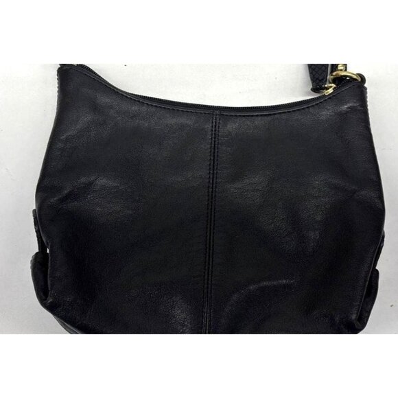 Small Black Coach Crossbody With Snakeskin Accents‎ - Picture 2 of 5